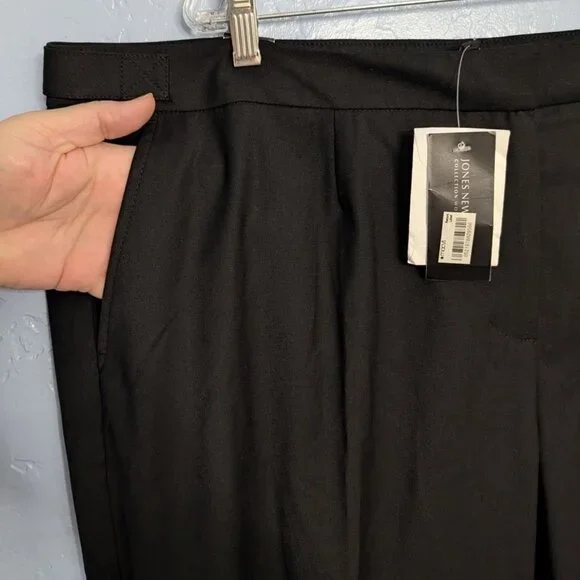 Jones New York Womens Black Stretch Slim Fit Pants 20WP Petite Runway Style - Picture 6 of 15